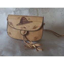 Sac cuir bandoulière motif...